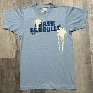 VTG 1980s "I Hate Seagulls" Blue Bird Poop Beach Travel Ocean Souvenir T Shirt